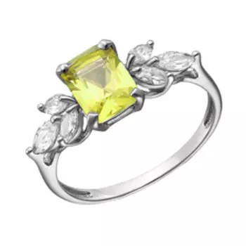 Серебряное кольцо с ситаллом и фианитами