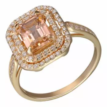 Серебряное кольцо с ситаллом и фианитами