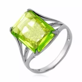 Серебряное кольцо с ситаллом и фианитами