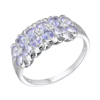 Серебряное кольцо с танзанитами