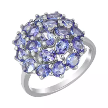 Серебряное кольцо с танзанитами