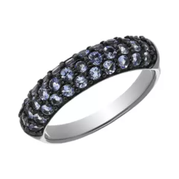 Серебряное кольцо с танзанитами