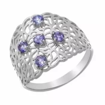Серебряное кольцо с танзанитами
