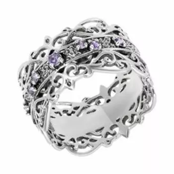 Серебряное кольцо с танзанитами "Пояс Богородицы"