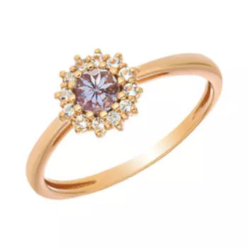 Серебряное кольцо с танзанитом и белыми топазами