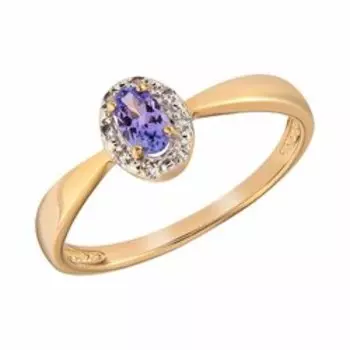 Серебряное кольцо с танзанитом и белыми топазами