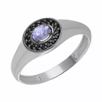 Серебряное кольцо с танзанитом и шпинелью