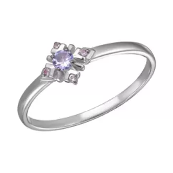 Серебряное кольцо с тазанитом и александритами