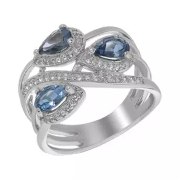 Серебряное кольцо с топазами