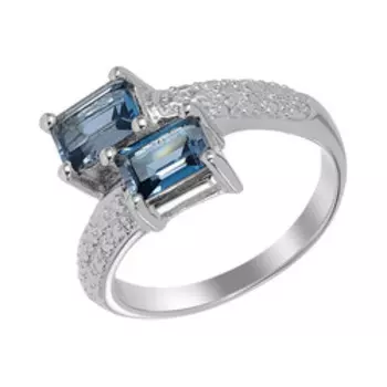 Серебряное кольцо с топазами