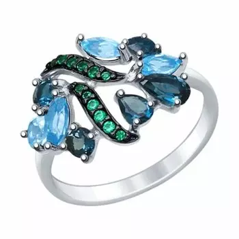 Серебряное кольцо с топазами