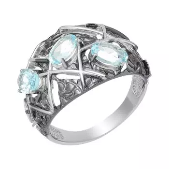 Серебряное кольцо с топазами