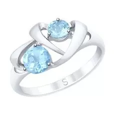 Серебряное кольцо с топазами