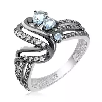 Серебряное кольцо с топазами