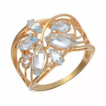 Серебряное кольцо с топазами и фианитами