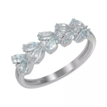 Серебряное кольцо с топазами и фианитами