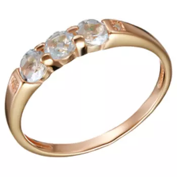 Серебряное кольцо с топазами и фианитами