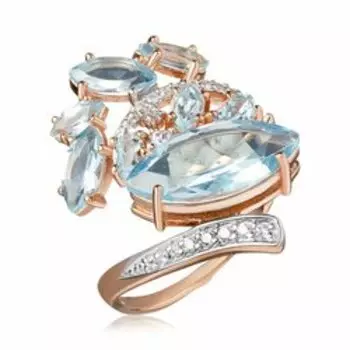 Серебряное кольцо с топазами и фианитами