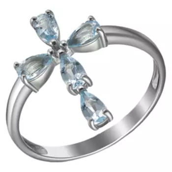 Серебряное кольцо с топазами "Крест"