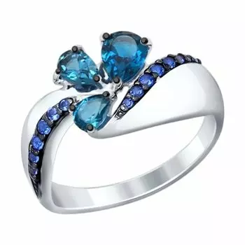 Серебряное кольцо с топазами лондон