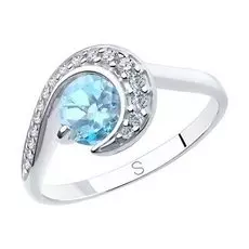 Серебряное кольцо с топазом
