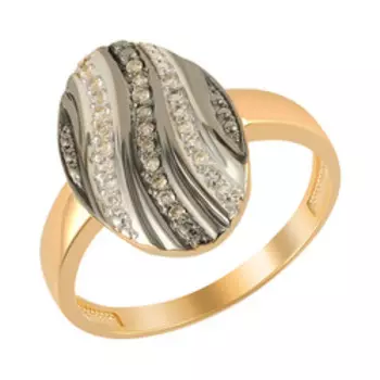 Серебряное кольцо с топазом и бриллиантами