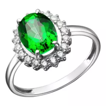 Серебряное кольцо с топазом и фианитами