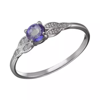 Серебряное кольцо с топазом и фианитами