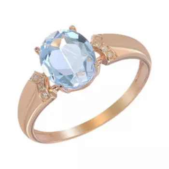 Серебряное кольцо с топазом и кубическим цирконием