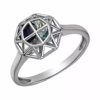 Серебряное кольцо с топазом и сапфиром