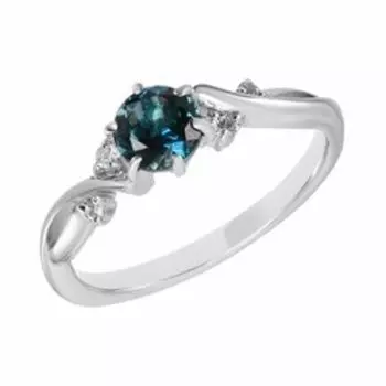 Серебряное кольцо с топазом Лондон и фианитами