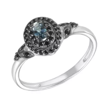 Серебряное кольцо с топазом Лондон и шпинелью