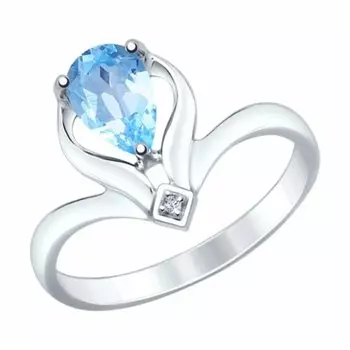Серебряное кольцо с топазом swiss