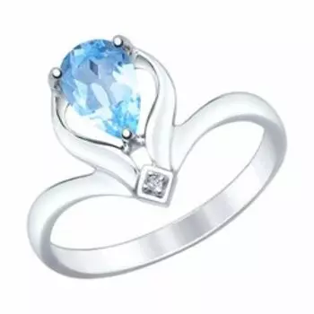 Серебряное кольцо с топазом swiss