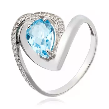 Серебряное кольцо с топазом swiss