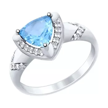 Серебряное кольцо с топазом swiss