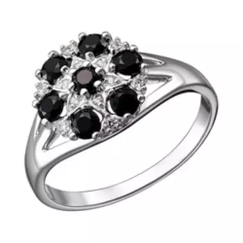 Серебряное кольцо с турмалинами и фианитами