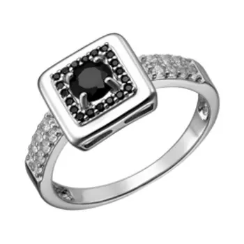 Серебряное кольцо с турмалином и цирконием