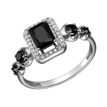 Серебряное кольцо с турмалином и цирконием