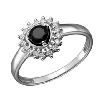 Серебряное кольцо с турмалином и цирконием