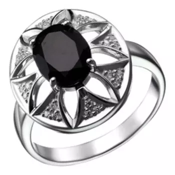 Серебряное кольцо с турмалином и фианитами