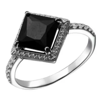 Серебряное кольцо с турмалином и фианитами