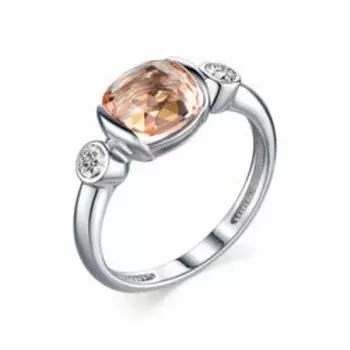 Серебряное кольцо с ювелирным кристаллом и фианитами