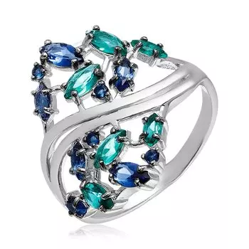 Серебряное кольцо с ювелирными кристаллами