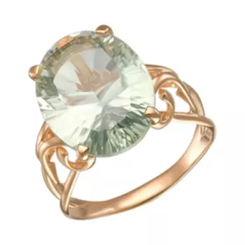 Серебряное кольцо с зеленым аметистом