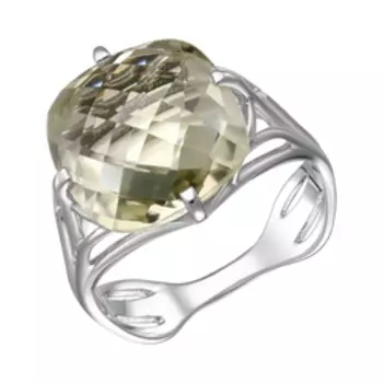 Серебряное кольцо с зеленым аметистом