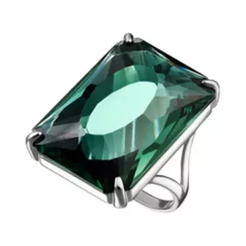 Серебряное кольцо с зеленым аметистом