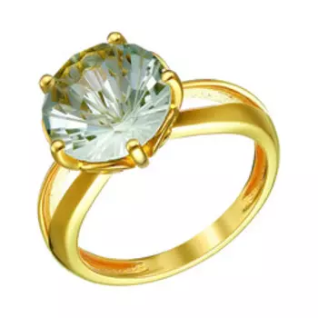 Серебряное кольцо с зеленым аметистом