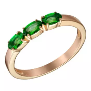 Серебряное кольцо с зелеными топазами