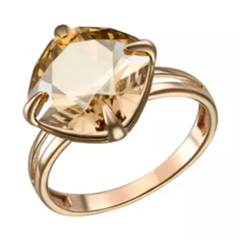 Серебряное кольцо с желтым кристаллом Swarovski
